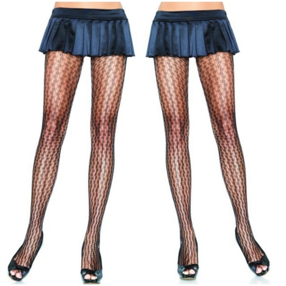 Whimsigoth 90s Y2K Star Net Stockings Black - Picture 3 of 3